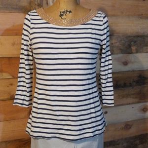 Banana republic glitter neck T